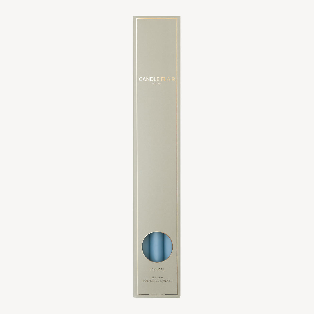 Box of 6 Candles - Taper 45 - Grey Blue