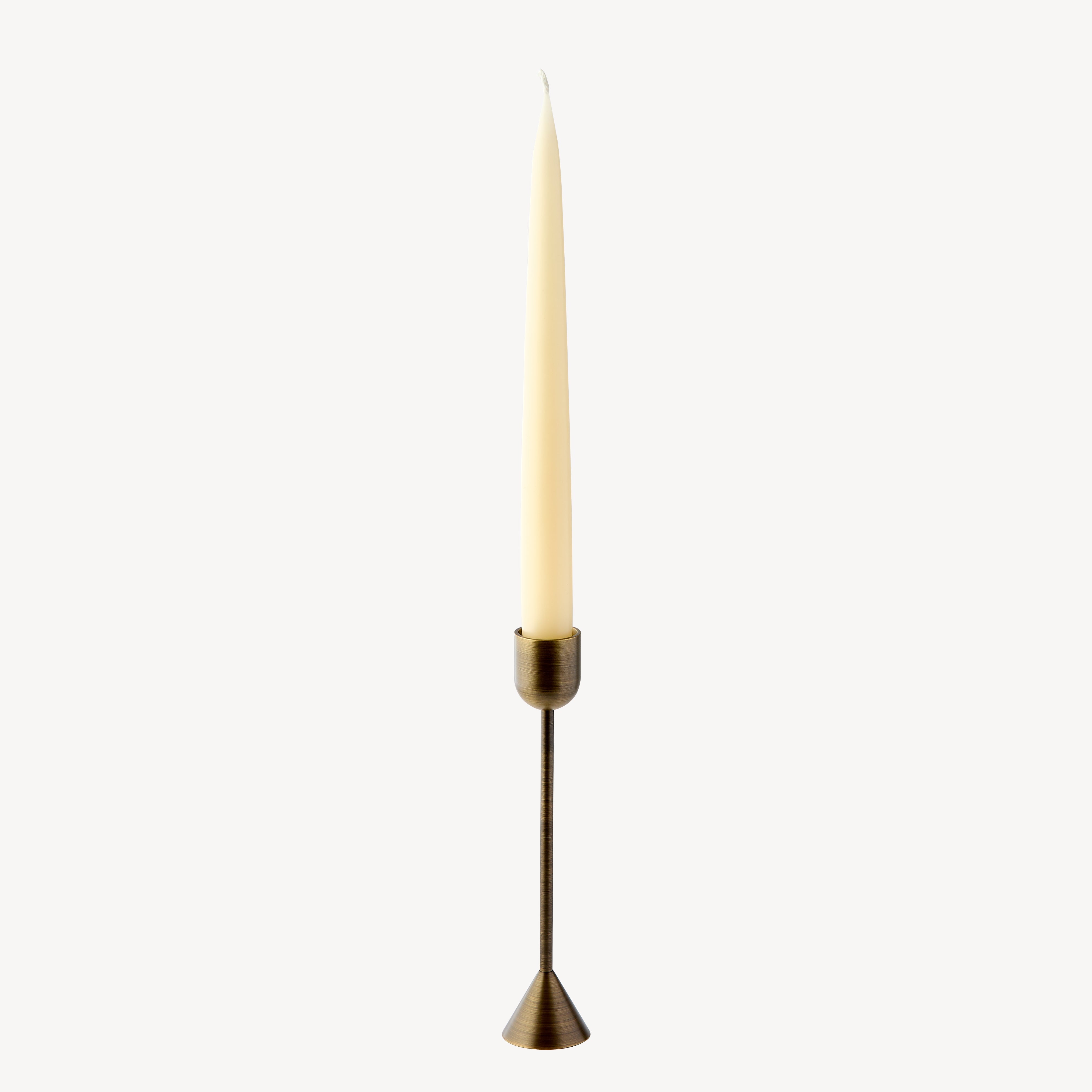 Tall Reversible Totem Candlestick - Antique Brass