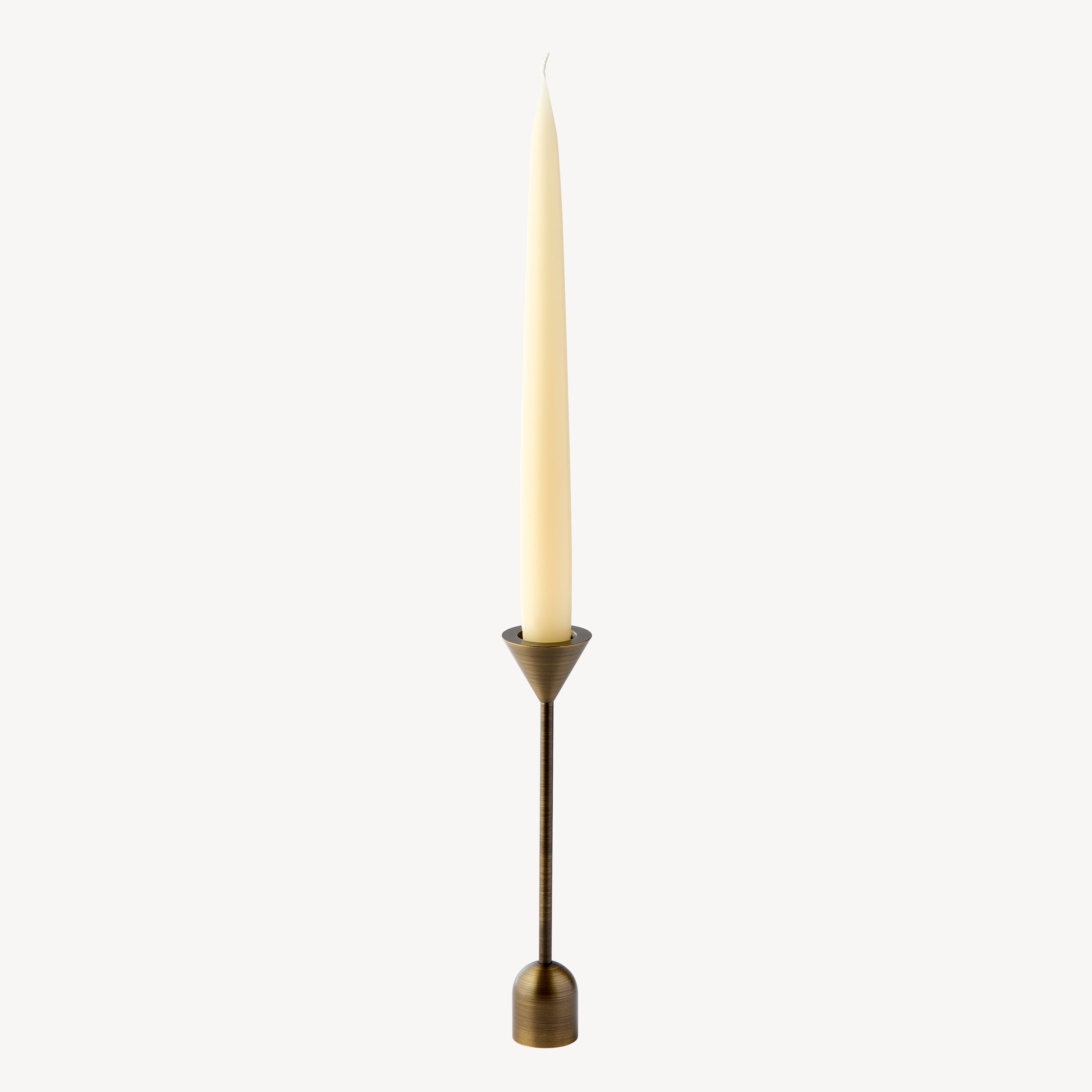 Tall Reversible Totem Candlestick - Antique Brass