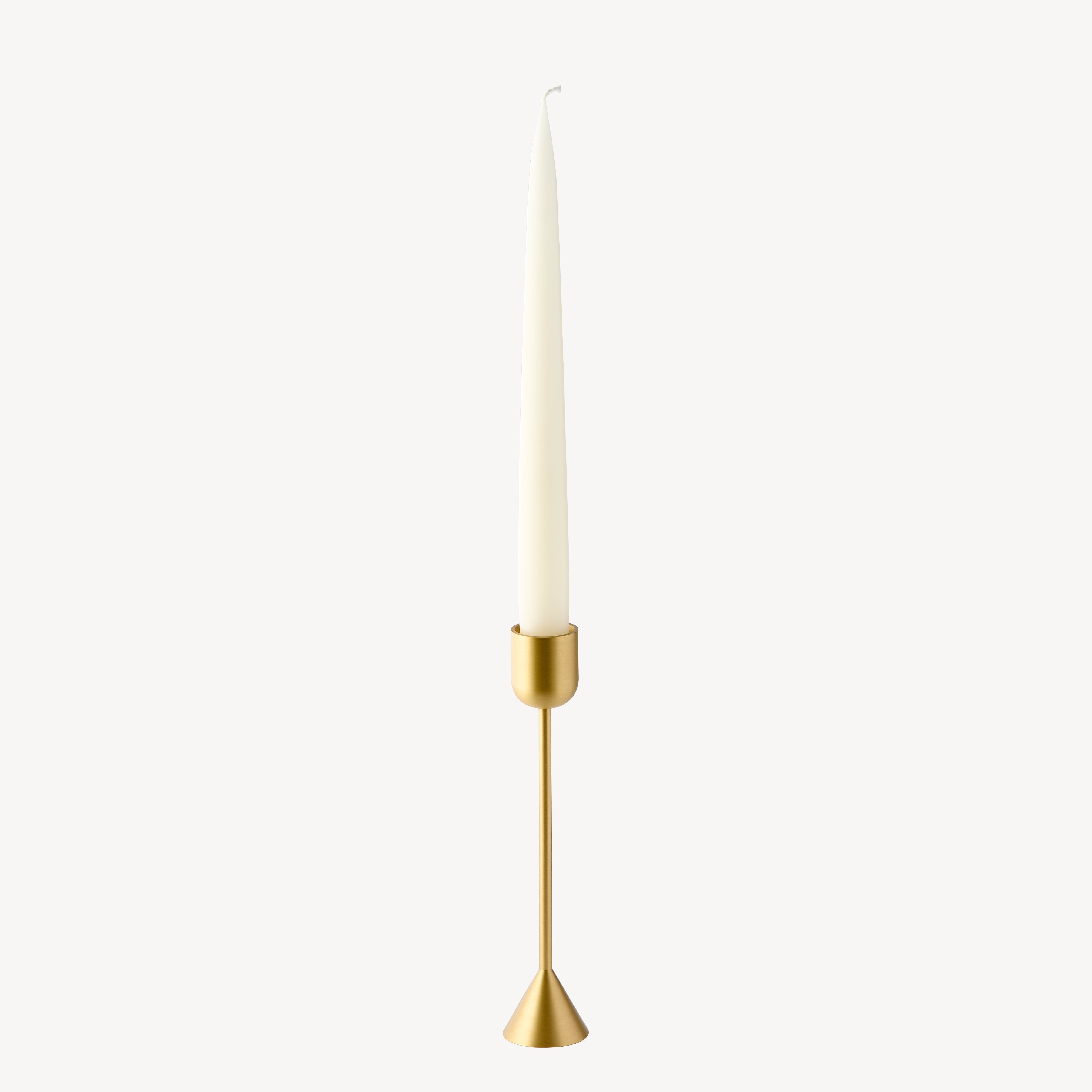 Tall Reversible Totem Candlestick- Satin Brass