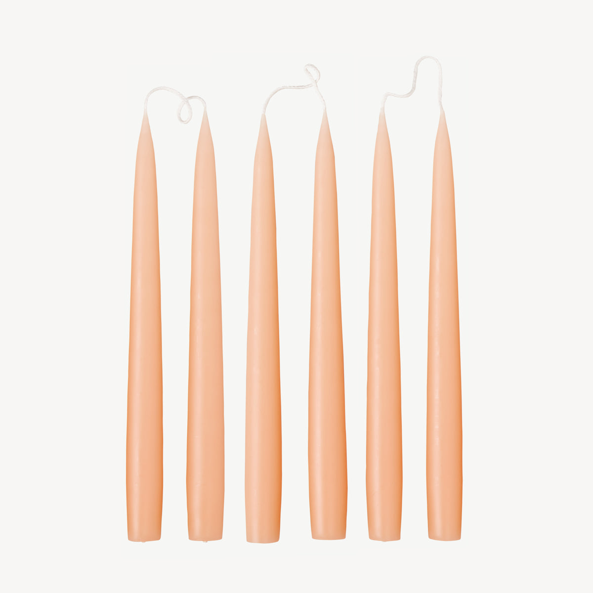 Box of 6 Candles - Taper 25  - Peach