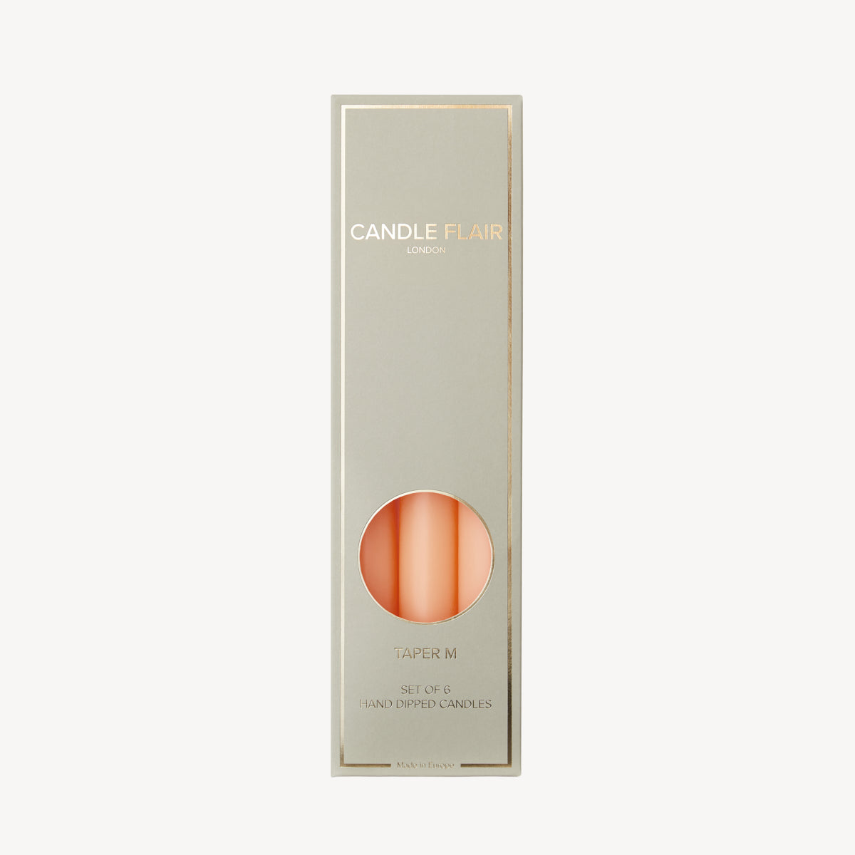 Box of 6 Candles - Taper 25  - Peach