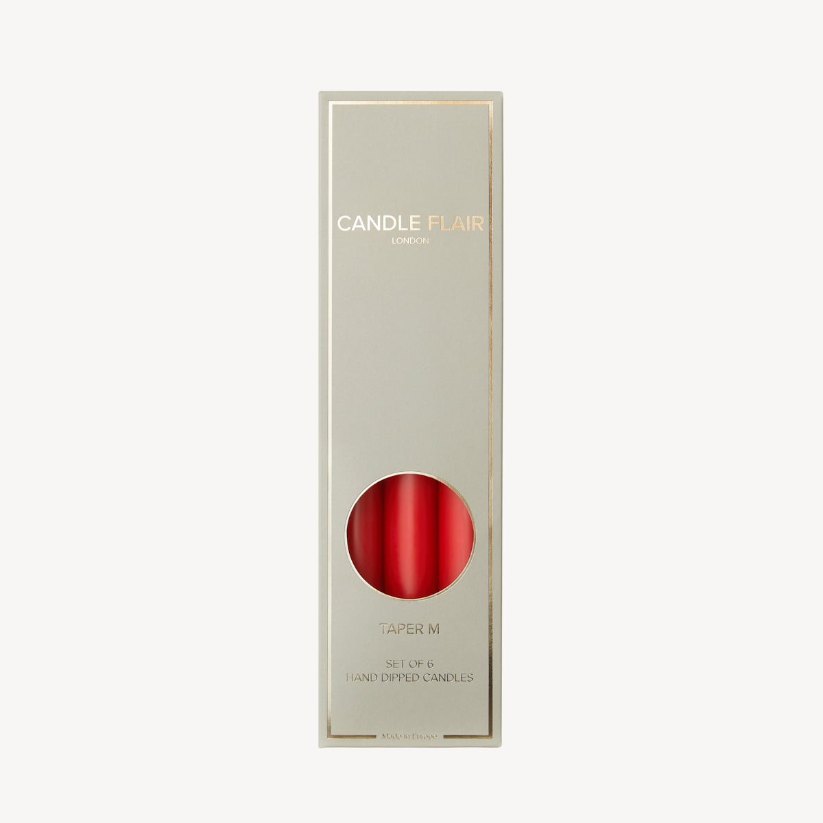 Box of 6 Candles - Taper 25 - Berry Red