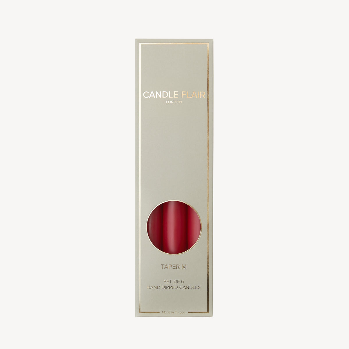 Box of 6 Candles - Taper 25 - Burgundy Red