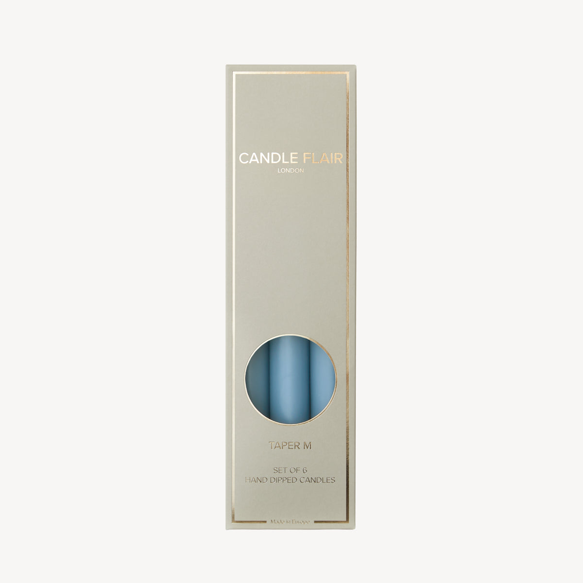 Box of 6 Candles - Taper 25 - Grey Blue