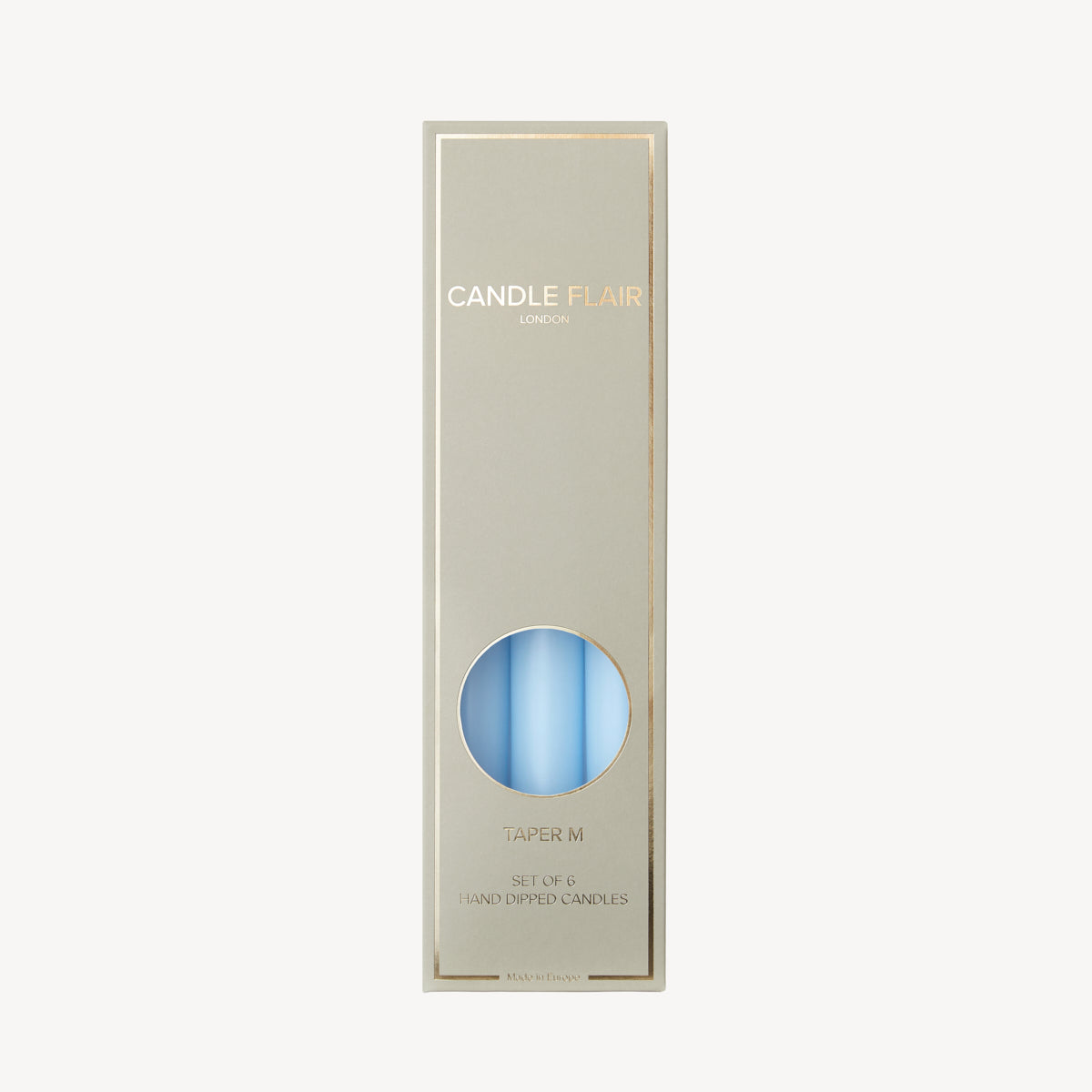 Box of 6 Candles - Taper 25 - Pale Blue
