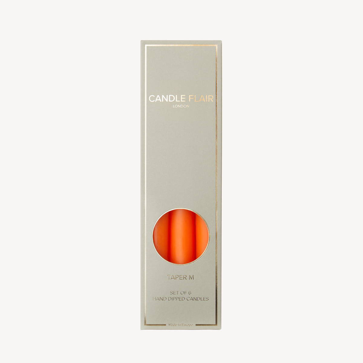 Box of 6 Candles - Taper 25 - Pumpkin Orange