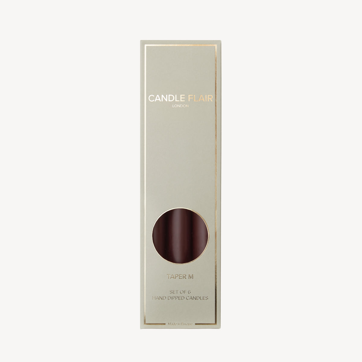 Box of 6 Candles - Taper 25 - Espresso Brown