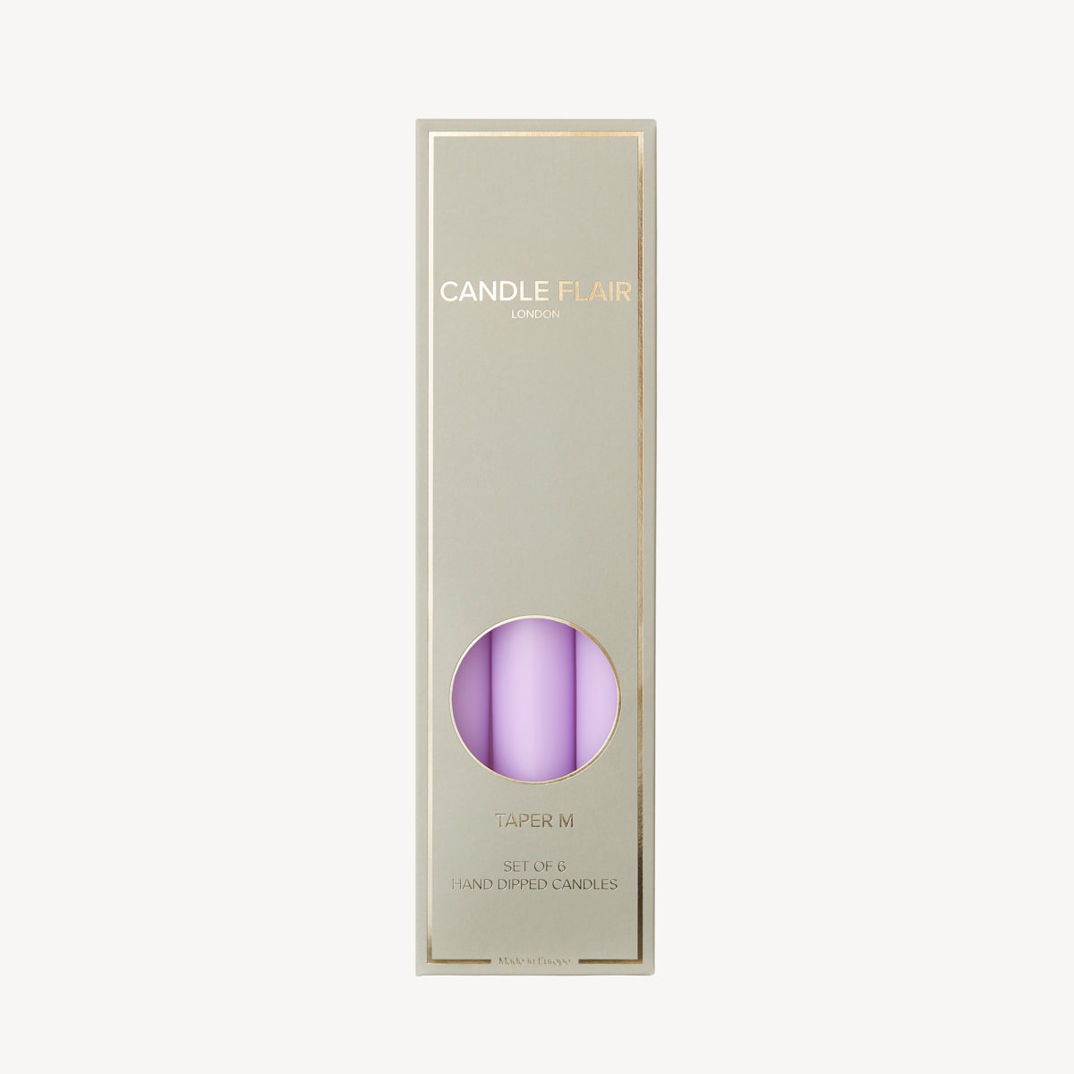 Box of 6 Candles - Taper 25 - Pastel Purple