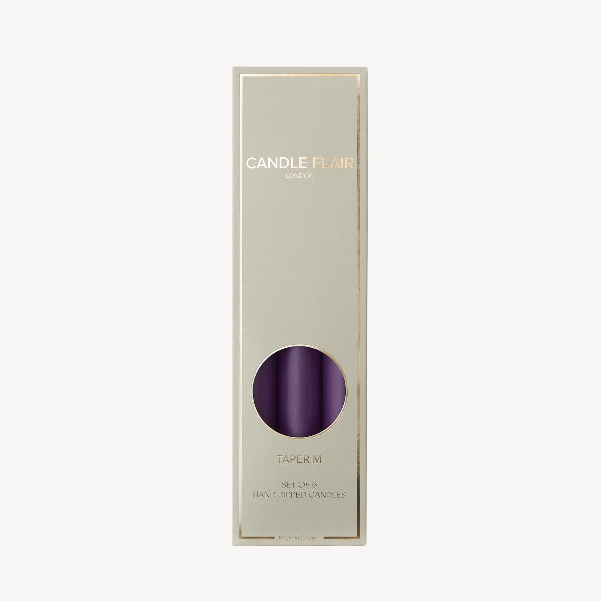 Box of 6 Candles - Taper 25 - Violet