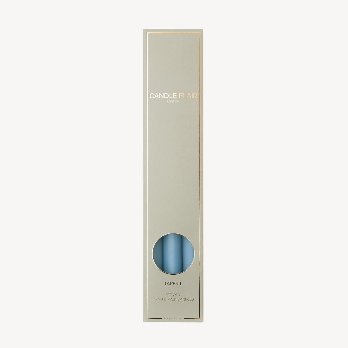 Box of 6 Candles - Taper 35 - Grey Blue