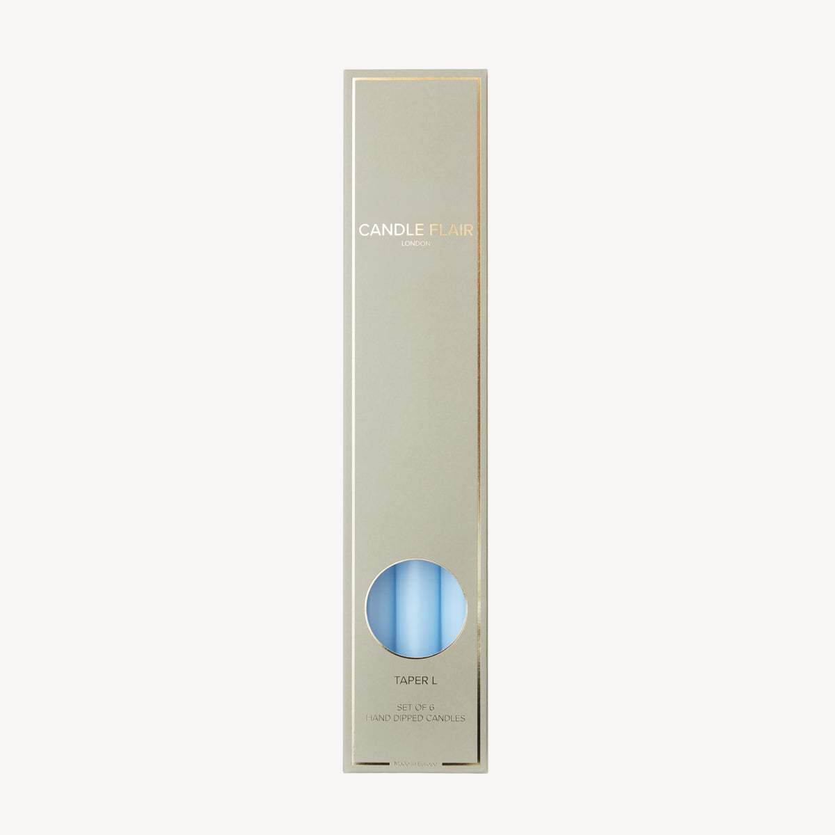 Box of 6 Candles - Taper 35 - Pale Blue