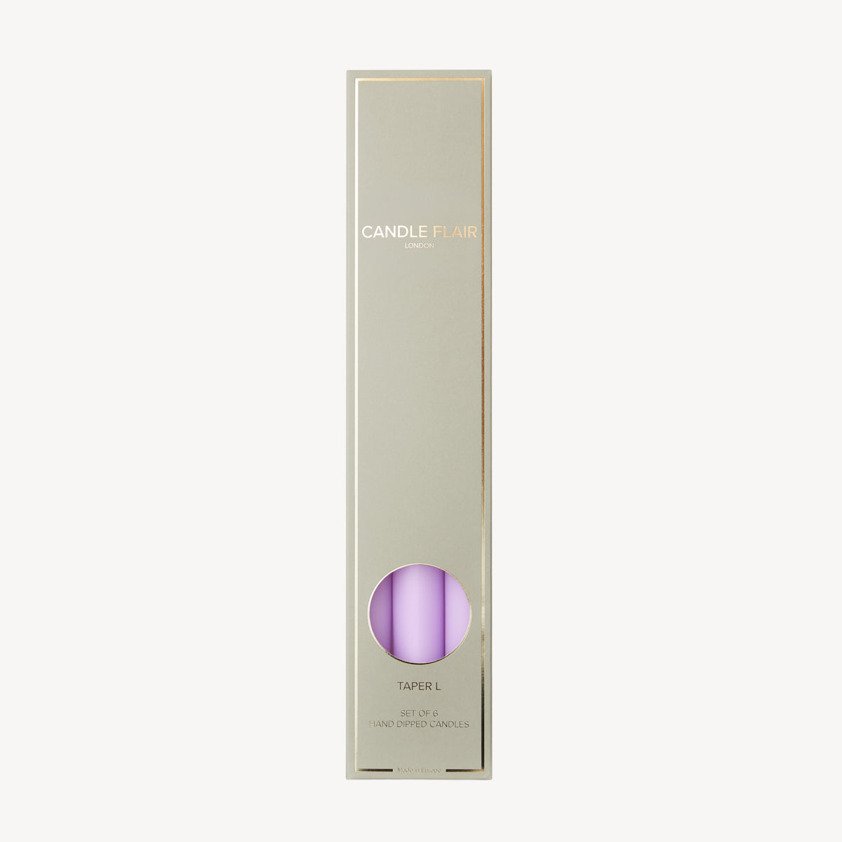 Box of 6 Candles - Taper 35 - Pastel Purple