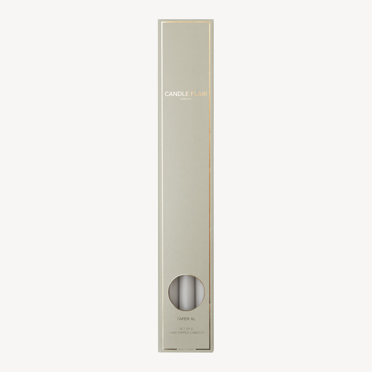 Box of 6 Candles - Taper 45 - Light Grey
