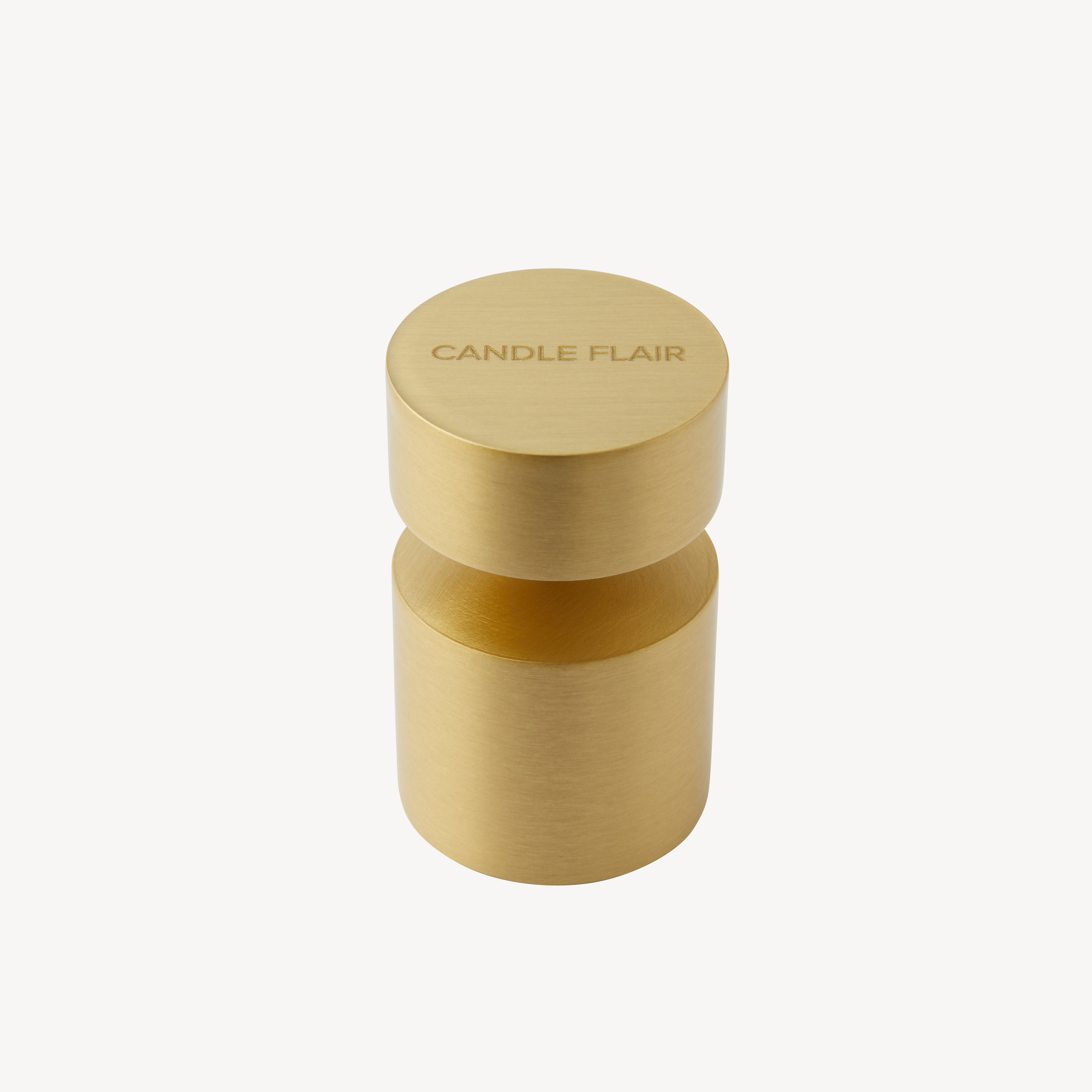 Hourglass Dinner Candle Holder - Satin Brass