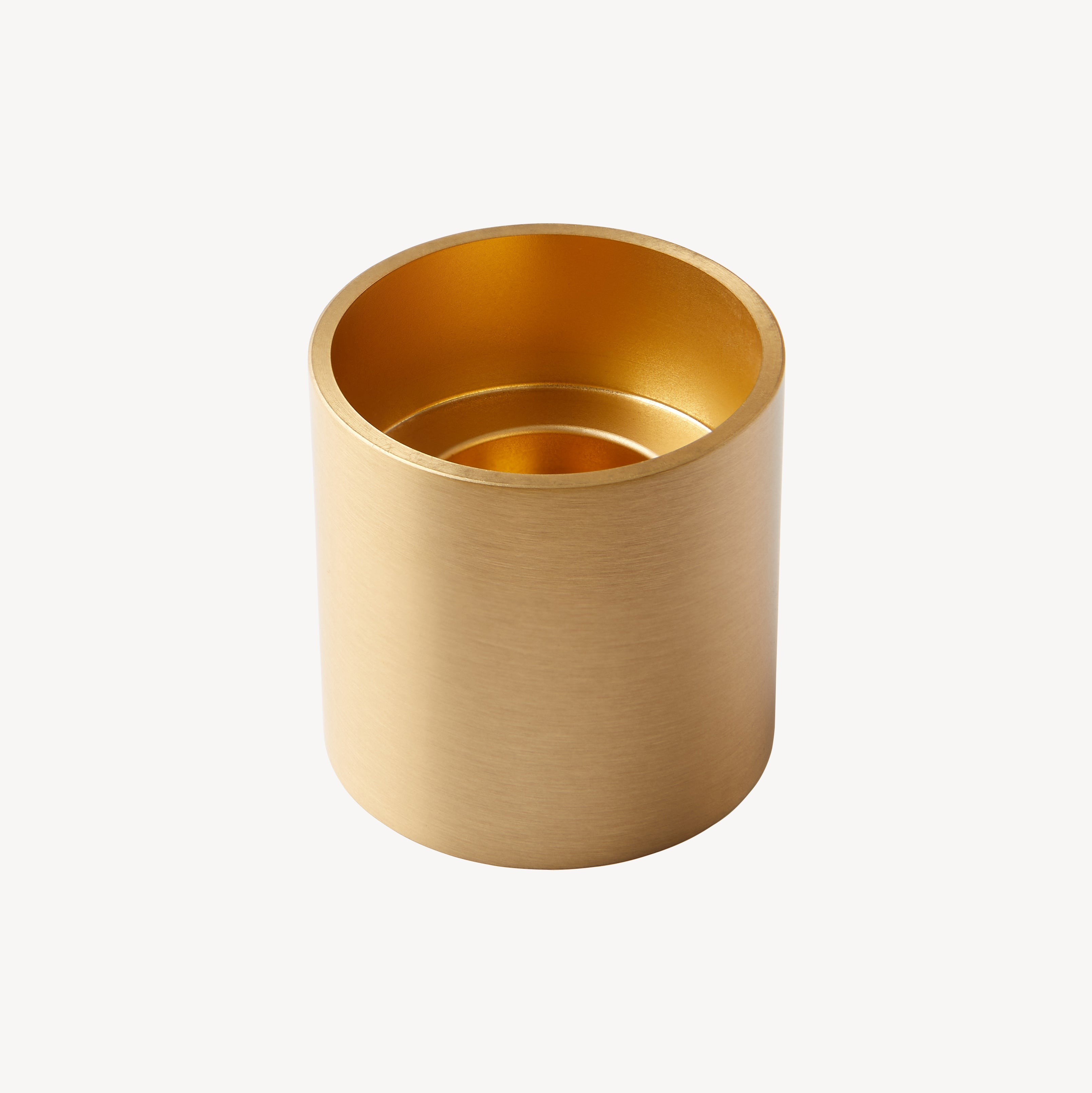 Roman Satin Dinner Candle Holder - Satin Brass