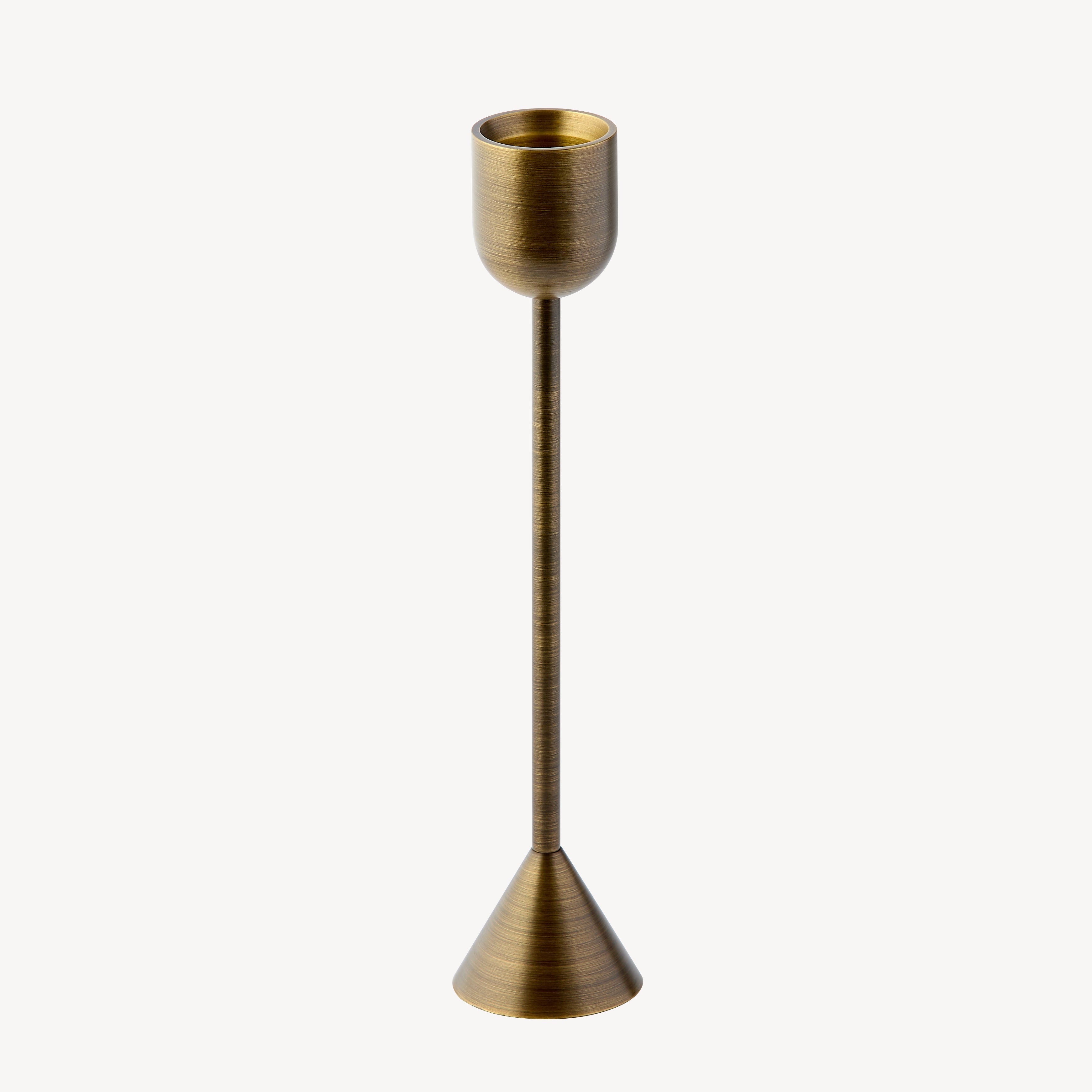 Tall Reversible Totem Candlestick - Antique Brass