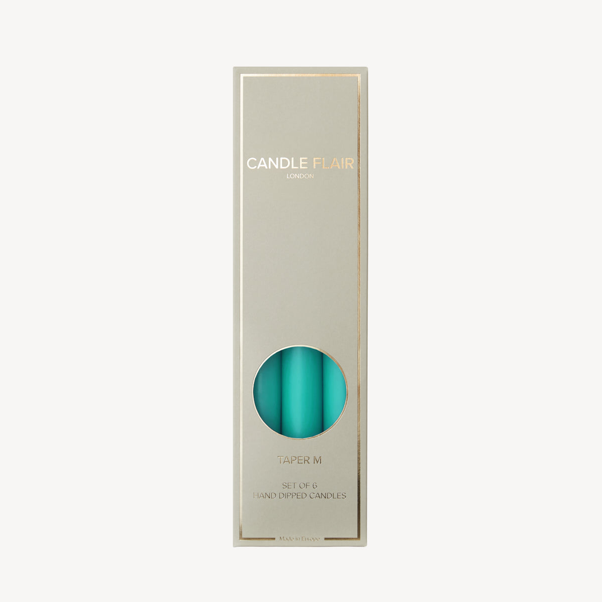 Box of 6 Candles - Taper 25 - Turquoise