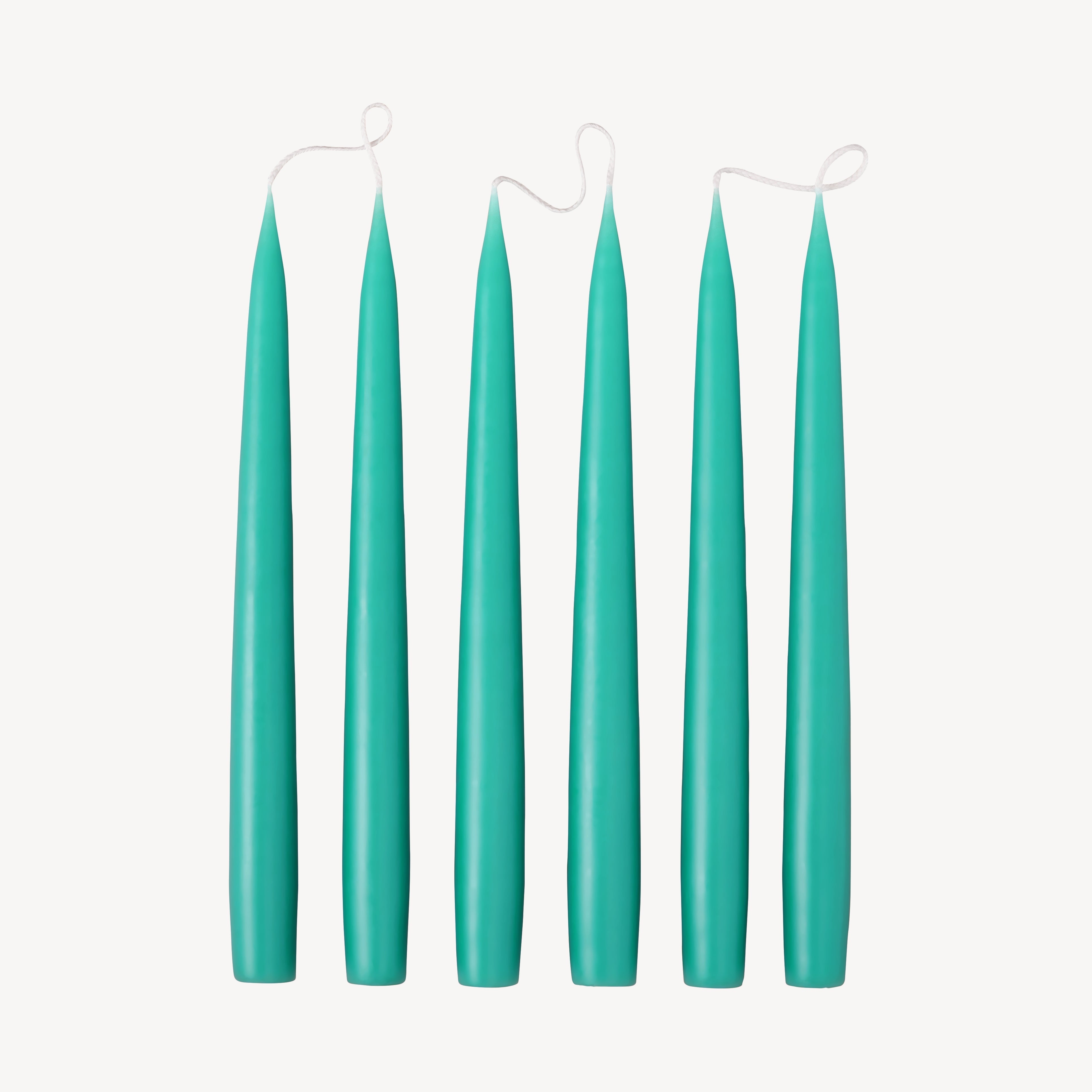 Box of 6 Candles - Taper 25 - Turquoise