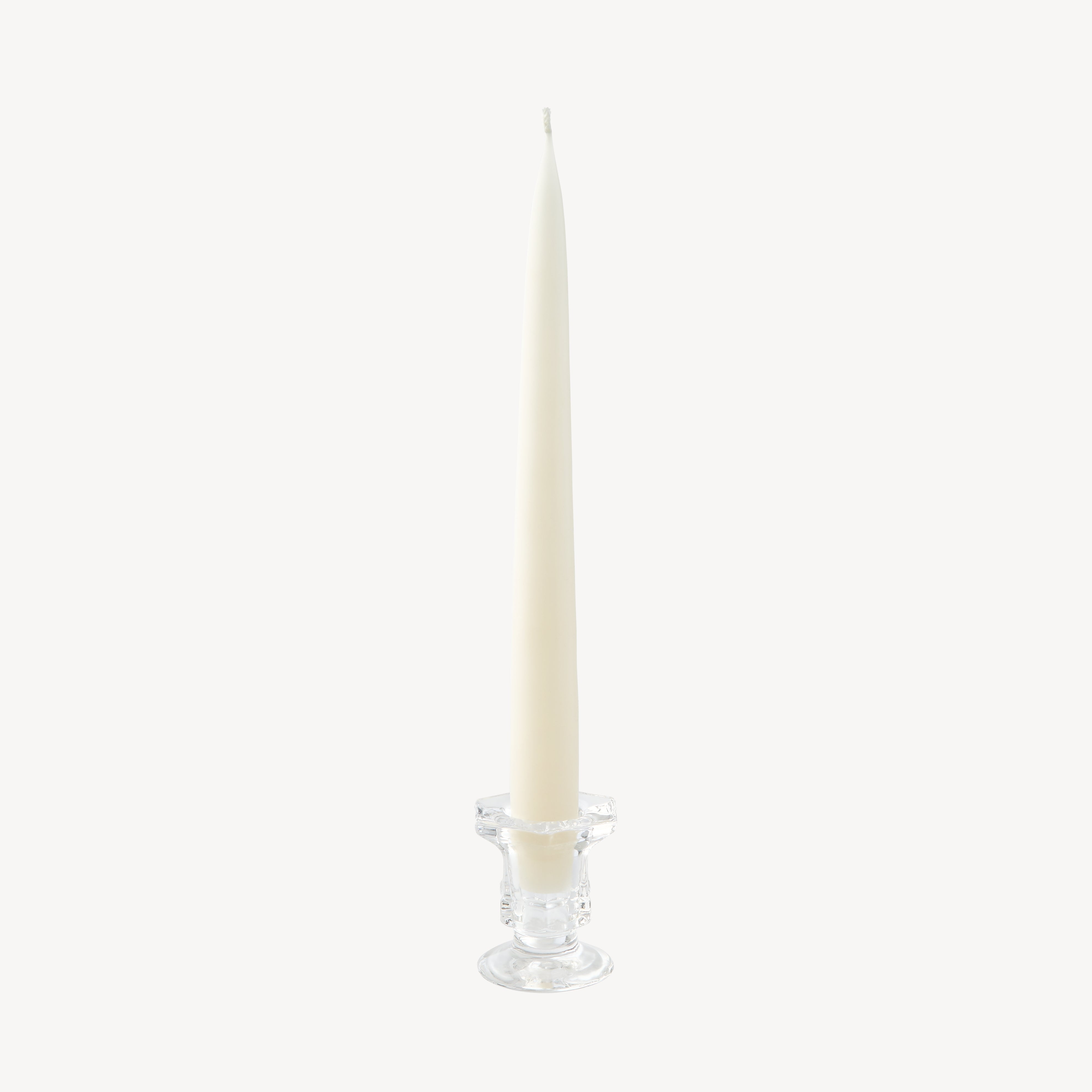 Vintage Low Clear Glass Dinner Candle Holder - Set of 6